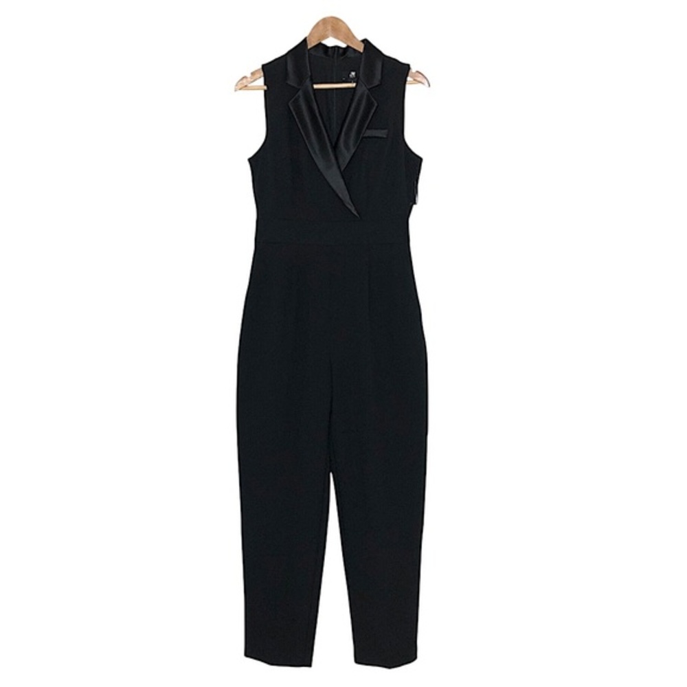 Jason Wu Black Sleeveless Straight Leg‎ With Pockets Versatile Tuxedo Jumpsuit 6